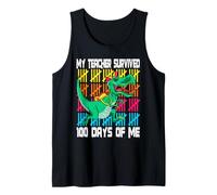 My Teacher Survived 100 Days of Me T-Rex 100 Days of School Tank Top