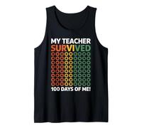 My Teacher Survived 100th Day Retro Elementary School Tank Top