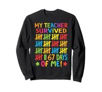 My Teacher Survived 67 Days of Me Funny School Boys Kids Sweatshirt