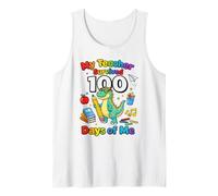 My Teacher Survived Days of Me Funny Dino School Tank Top