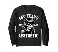 My Tears are My Aesthetic Emo Goth Skeleton Long Sleeve T-Shirt