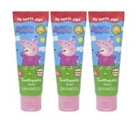 My Teeth Time Peppa Pig Toothpaste, Dental Care for 3-8 Year olds Bubble Gum Flavour, Rainbow Striped, 75ml, 3 Pack