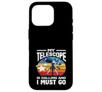 My Telescope Is Calling Astronomy Stargazing Retro Case for iPhone 16 Pro