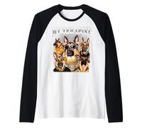 My Terapist German Shepherd 90s Style Dog Owner Raglan Baseball Tee