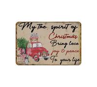 My The Spirit Of Christmas Bring Loce Joy & Peace To Your Life Vintage Poster Tin Sign Bathroom Garden Retro Store Cafe 8X12 Inch Retro Look Metal Poster Sign For Home Farm Garage Quotes Wall Decor