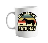 My Therapist Eats Hay - 11oz Mug Featuring a Fun Horse Design, Perfect for Horse Lovers, Animal Enthusiasts, and Fans of Humor, Unique Coffee Mug Gift for Animal Therapists