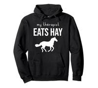 My Therapist Eats Hay, Horse, Equestrian, Horse Lover Pullover Hoodie