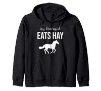 My Therapist Eats Hay, Horse, Equestrian, Horse Lover Zip Hoodie
