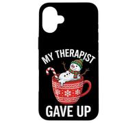 My Therapist Gave Up Funny Melting Snowman Christmas Meme Case for iPhone 16 Plus