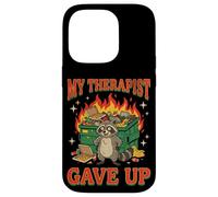 My Therapist Gave Up Funny Raccoon Dumpster Fire Retro Case for iPhone 14 Pro