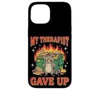 My Therapist Gave Up Funny Raccoon Dumpster Fire Retro Case for iPhone 15