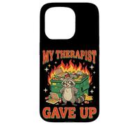 My Therapist Gave Up Funny Raccoon Dumpster Fire Retro Case for iPhone 15 Pro