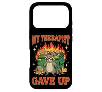 My Therapist Gave Up Funny Raccoon Dumpster Fire Retro Case for iPhone 17 Pro