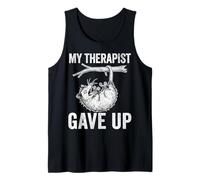 My Therapist Gave Up Funny Screaming Possum Opossum Meme Tank Top