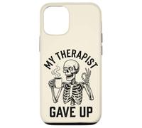 My Therapist Gave Up Funny Skeleton Coffee Dark Humor Men Case for iPhone 12/12 Pro