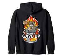 My Therapist Gave Up Raccoon Sitting In A Burning Trash Can Zip Hoodie