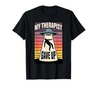 My Therapist Gave up UFO Alien Abduction Retro Sunset T-Shirt