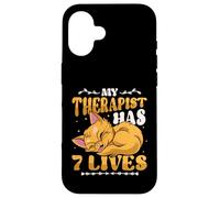 My Therapist Has 7 Lives Cat Lover Case for iPhone 16