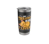 My Therapist Has 7 Lives Cat Lover Stainless Steel Insulated Tumbler