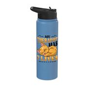My Therapist Has 7 Lives Cat Lover Stainless Steel Insulated Water Bottle