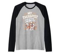 My Therapist Has a Tail and Drools Saint Bernard Raglan Baseball Tee