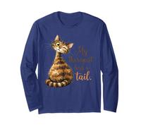 My Therapist Has A Tail Funny Cat Lover Tabby Kitten Paws Long Sleeve T-Shirt