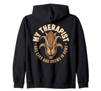 My Therapist Has Ears And Grows In Rows Corn Lover Zip Hoodie
