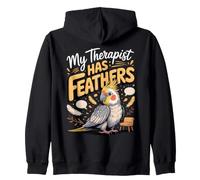 My Therapist Has Feathers Parrot Bird Owner Zip Hoodie