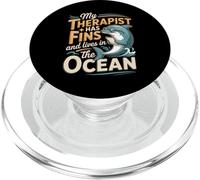 My Therapist Has Fins And Lives In The Ocean Dolphin PopSockets PopGrip for MagSafe