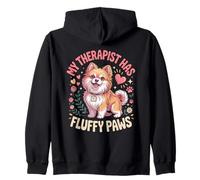 My Therapist Has Fluffy Paws Pomeranian Zip Hoodie