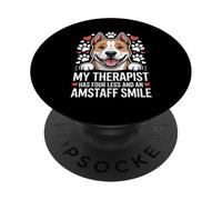 My Therapist Has Four Legs And An Amstaff Smile PopSockets Adhesive PopGrip