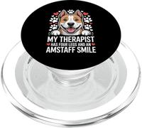 My Therapist Has Four Legs And An Amstaff Smile PopSockets PopGrip for MagSafe