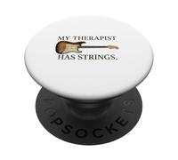 My Therapist Has Strings Funny Guitar Player Mental Health PopSockets Adhesive PopGrip