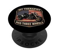 My Therapist Has Three Wheels Trike Motorbike Triker USA PopSockets Adhesive PopGrip