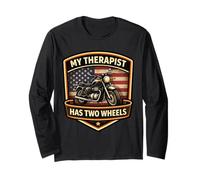 My Therapist Has Two Wheels Clasic Motorcycle Biker American Long Sleeve T-Shirt