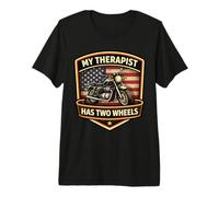 My Therapist Has Two Wheels Clasic Motorcycle Biker American Premium T-Shirt