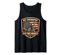 My Therapist Has Two Wheels Clasic Motorcycle Biker American Tank Top