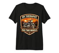 My Therapist Has Two Wheels Clasic Motorcycle Biker Funny Premium T-Shirt