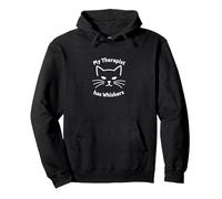 My Therapist Has Whiskers - Cat Lover Mental Health Pullover Hoodie, Adult Unisex, Black, S