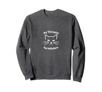 My Therapist Has Whiskers - Cat Lover Mental Health Sweatshirt, Adult Unisex, Dark Heather Grey, S