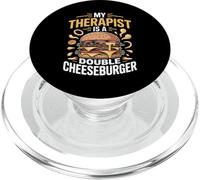 My Therapist Is A Double Cheeseburger Cheeseburger Therapy PopSockets PopGrip for MagSafe