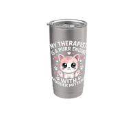 My Therapist is A Purr Engine with Murder Mittens Stainless Steel Insulated Tumbler