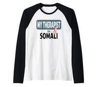 My Therapist is a Somali Cat Funny Graphic Design Raglan Baseball Tee