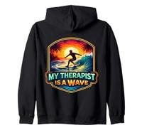 My Therapist Is A Wave Surfer Surfing Therapy Surf Board Zip Hoodie
