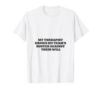 My Therapist Knows My Team's Roster Against Their Will Value Graphic T-Shirt, Men, White, XL