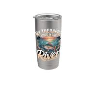 My Therapist Lives in The River Catfish Stainless Steel Insulated Tumbler
