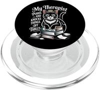 My Therapist Purrs And Knocks Things Off Tables |- PopSockets PopGrip for MagSafe