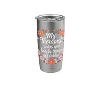 My Therapist Purrs and Knocks Things Off Tables |- Stainless Steel Insulated Tumbler