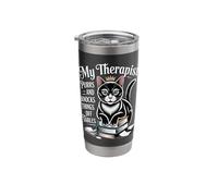 My Therapist Purrs and Knocks Things Off Tables |- Stainless Steel Insulated Tumbler