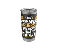 My Therapist Purrs and Knocks Things Off Tables - Stainless Steel Insulated Tumbler